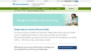 Kaiser Permanente® | Manage your health online with kp.org | Hawaii ...