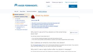 Email my doctor - Member assistance FAQs - Kaiser Permanente
