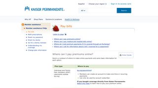 Pay bills - Member assistance FAQs - Kaiser Permanente