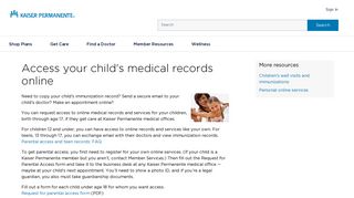 Parental Access to Children's Online Records | Kaiser Permanente ...