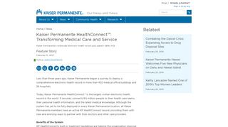 Kaiser Permanente HealthConnect™: Transforming Medical Care ...