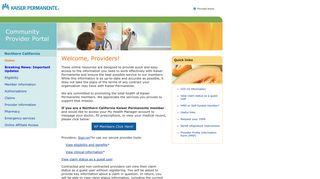 Community Provider Portal - Northern California - Kaiser Permanente