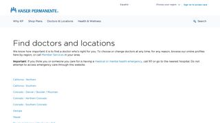 Find Doctors and Locations - Kaiser Permanente