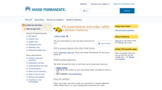 Fill prescriptions and order refills - How to get care - Kaiser Permanente