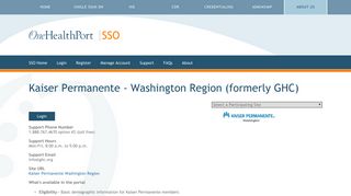 Kaiser Permanente - Washington Region (formerly GHC) | One Health ...