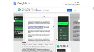 Kaizena (Voice Comments) - Google Docs add-on - Google Chrome