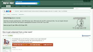 How to get unbanned from a chat room? - Digital Point Forums