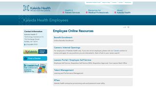 Employee Online Resources - Kaleida Health – Buffalo, NY