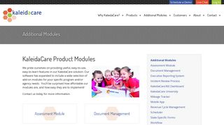 KaleidaCare Product Modules - Kaleidacare
