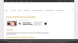 How to reset Kali Linux root password - LinuxConfig.org
