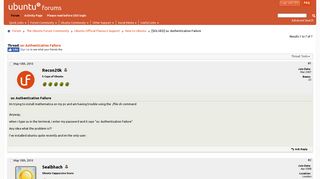 [SOLVED] su: Authentication Failure - Ubuntu Forums