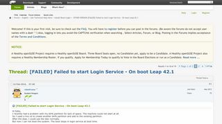 Failed to start Login Service - On boot Leap 42.1 - openSUSE Forums