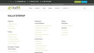 Kall8 : Vanity, 1 800 Numbers, & Toll Free Phone Services - Site Map