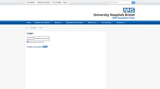 Sign in - University Hospitals Bristol NHS Foundation Trust, the major ...