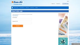 Kam Air - Client Profile Login