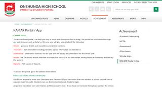 KAMAR Portal / App | Onehunga High School