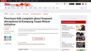 Penrissen folk complain about frequent disruptions to Kampung Tanpa ...