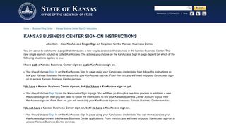 Kansas Secretary of State - Kansas Business Center Sign-On ...
