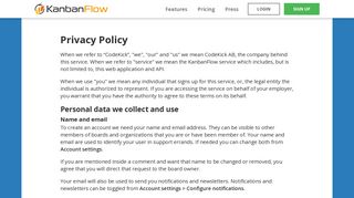 Privacy Policy - KanbanFlow
