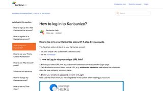 How to log in to Kanbanize? – Kanbanize Knowledge Base