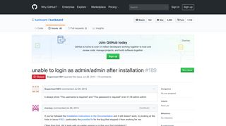 unable to login as admin/admin after installation · Issue #189 ... - GitHub