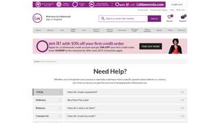 Online Help System - Littlewoods