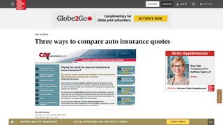 Three ways to compare auto insurance quotes - The Globe and Mail