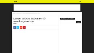 Kangan Institute Student Portal-www.kangan.edu.au - StevoPortal