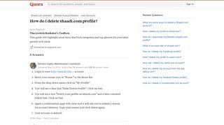 How to delete shaadi.com profile - Quora