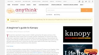 A beginner's guide to Kanopy | Anythink Libraries