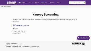 Kanopy Streaming | Hunter College Libraries