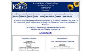 Welcome to the Kansas Board of Cosmetology Website - Kansas.gov