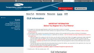 CLE Information - Transportation Lawyers Association