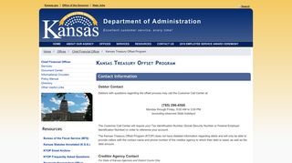Kansas Treasury Offset Program - Kansas Department of Administration