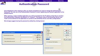 Authentication Password - Kantech