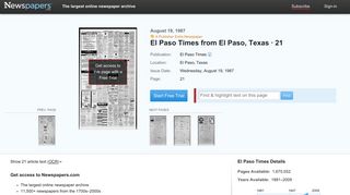 El Paso Times from El Paso, Texas on August 19, 1987 · 21