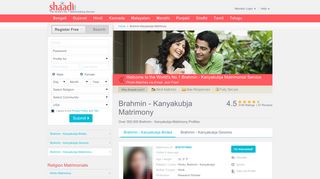 Brahmin - Kanyakubja Matrimonials - No 1 Site for ... - Shaadi.com