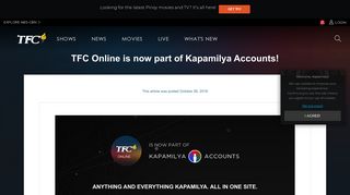 TFC - TFC Online is now part of Kapamilya Accounts! | TFC