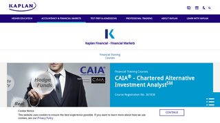 CAIA® - Chartered Alternative Investment Analyst | Kaplan Financial ...