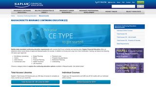Massachusetts Insurance Continuing Education (CE) - Kaplan Financial