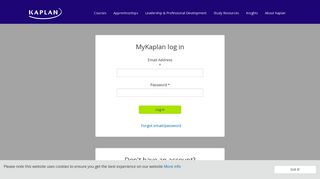 MyKaplan log in