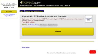 Read Student Ratings for Kaplan's NCLEX Review Courses