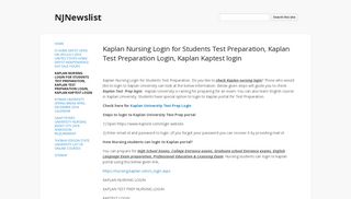 Kaplan Nursing Login for Students Test Preparation, Kaplan Test ...