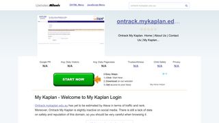 Ontrack.mykaplan.edu.au website. My Kaplan - Welcome to My ...