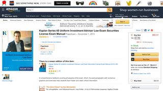 Kaplan Series 65 Uniform Investment Adviser Law Exam Securities ...