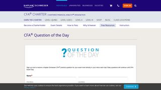 Kaplan Schweser CFA Question of the Day
