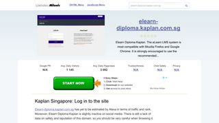 Elearn-diploma.kaplan.com.sg website. Kaplan Singapore: Log in to ...