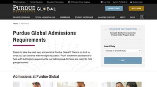 Admissions Requirements at Purdue Global - Purdue University Global
