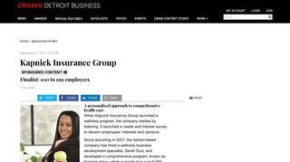 Kapnick Insurance Group - Crain's Detroit