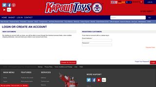 Customer Login - Kapow Toys